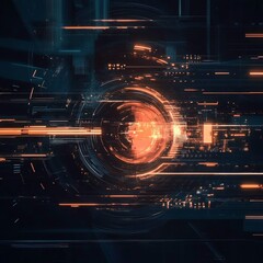 Futuristic sci-fi background with digital elements