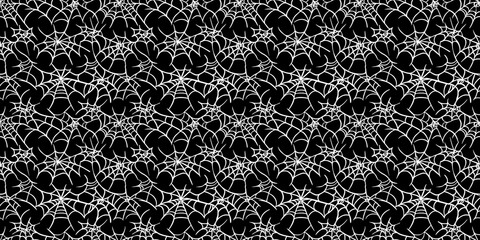 Spider web pattern with an intricate, spooky design. seamless background pattern