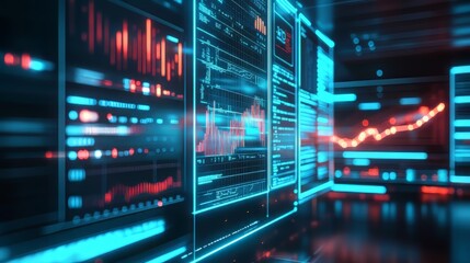 New analytics concept utilizes big data technology for business finance. Big Data. Ultra realistic. Photorealistic