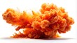 © yuwaree - Explosive orange smoke plume on white background
