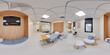 © Microscope - Full seamless spherical hdri panorama 360 degrees angle view in interior of hospital room in equirectangular projection. VR content