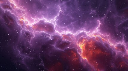 Wall Mural - Purple and orange galaxy with stars and a bright light