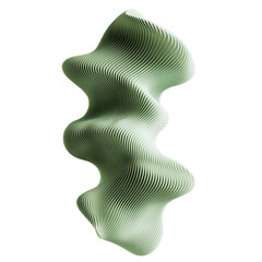Wall Mural - irregular organic ribbed 3d shape. distorted melted organic sculptural form. ai generated