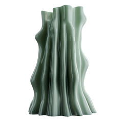 Wall Mural - irregular organic ribbed 3d shape. distorted melted organic sculpture. ai generated