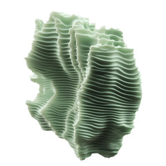 Wall Mural - irregular organic ribbed 3d shape. distorted melted organic sculpture. ai generated