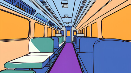 outline railway cabine travel transport vector illustration eps 10