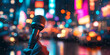 © Car - Microphone on Stage with Blurred City Lights