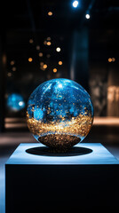 cosmic captivation: miniature universe in glass sphere