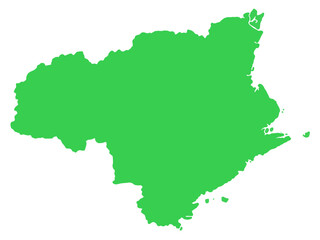  少しゆるい徳島県地図 フチなし 四国