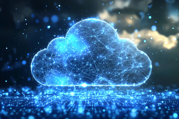 Wall Mural - Cloud computing transfer big data on internet. futuristic digital technology