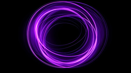 Wall Mural - abstract glowing light effect circle isolated on dark background, round sparkles and purple light li