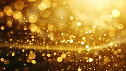 Wall Mural - golden bokeh lights shimmering on dark background