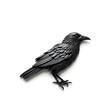 © Tark - Raven metallic 3D image of black raven on white background. Generative AI