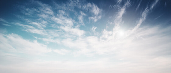 Sky and clouds summer panorama