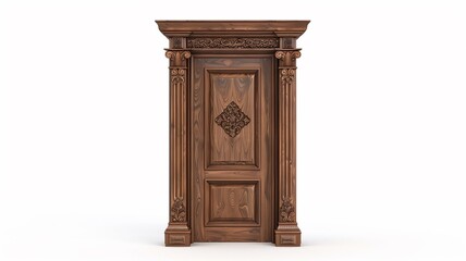 Ornate wooden doors with intricate carvings and classical design elements