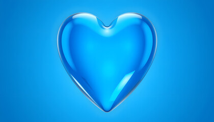 Wall Mural - blue heart png 3d isolated with white highlights, png
