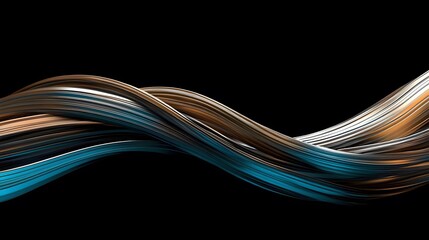 Abstract 3d rendering of twisted lines. Modern background design, illustration of a futuristic shape