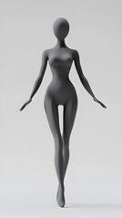 Confident Female Mannequin in Bold Pose on White Background