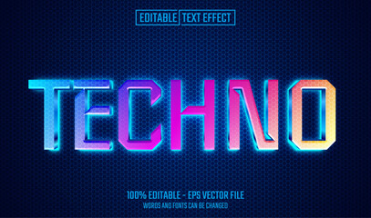 Wall Mural - techno editable text effect