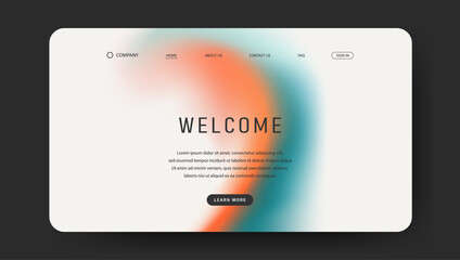 fluid gradient landing page. Futuristic design