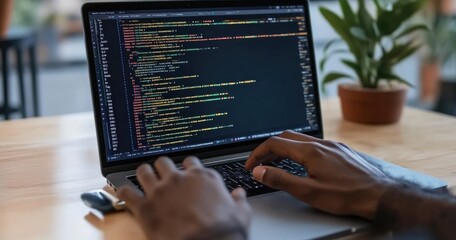 Concentration of a Coder as Code Flashes on the Screen