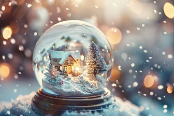 Wall Mural - Enchanting Snow Globe Close-Up