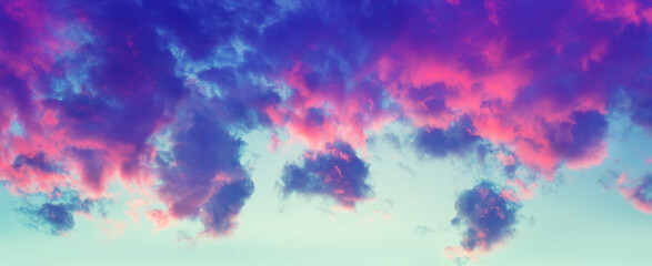 Wall Mural - beautiful cloudy sky at sunset. horizontal banner