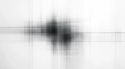 Poster - abstract minimalist grid of thin lines in black on a white background, creating a modern, sleek desi