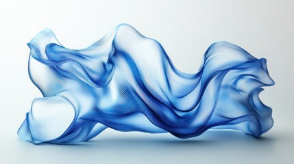 Wall Mural - electric blue abstract lines flowing across a smooth surface