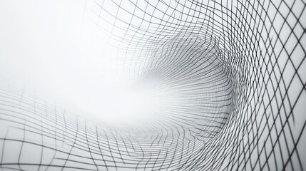 Poster - abstract minimalist grid of thin lines in black on a white background, creating a modern, sleek desi