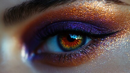 Wall Mural - deep purple fading into vibrant orange with a subtle metallic sheen