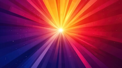 Wall Mural - gradient burst of colors from a central point creating a radial symmetry