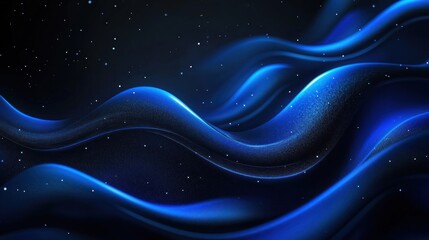Wall Mural - rich black background with abstract dark blue swirling patterns and a faint glowing effect