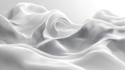 Wall Mural - gradient of soft grey and white with abstract, minimalist digital lines subtly flowing across