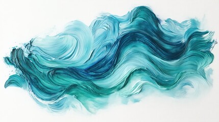 Wall Mural - light blue and soft green watercolor brushstrokes with subtle blending, giving a calm, serene atmosp