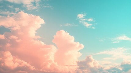 Wall Mural - soft pastel gradient blending from light pink to sky blue with a smooth texture