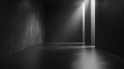 Wall Mural - deep matte black background with subtle, soft light reflections for a sleek, modern feel