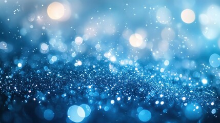 Wall Mural - blue bokeh lights softly blurring into a dreamy abstract scene