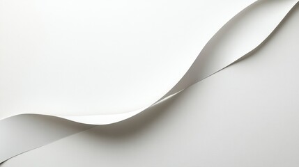 Wall Mural - clean white background with a single soft grey line flowing diagonally for a minimalist aesthetic