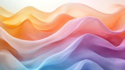 Wall Mural - smooth gradient waves with soft transitions in warm pastel colors