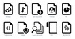 © popcornarts - A set of 10 File icons as strategy, music file, add document