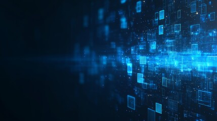 A 3D rendering of a scientific technology data binary code matrix conveying the connectivity, complexity, and data flood of modern technology