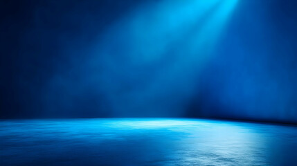 Abstract Blue Background with Light Beam and Fog