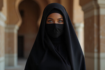 portrait of a mystical oriental woman in a hijab