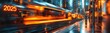 © kramynina - Blurred image of a train passing through a city at night, 2025, new year
