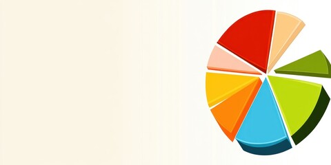 Poster - Colorful pie chart divided into eight slices with space for text on the left side.