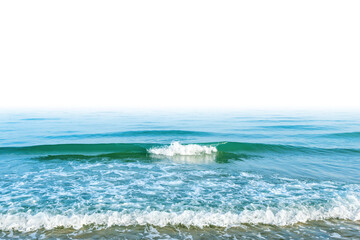 Wall Mural - blue sea water with waves in png isolated on transparent background
