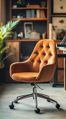 Sticker - Vintage Style Office Chair in Retro-Inspired Workspace  