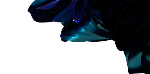 Poster - blue wave abstract background 3d rendering flat design style
