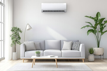 Wall Mural - Efficient Air Conditioning in a Minimalist Styled Living Room  